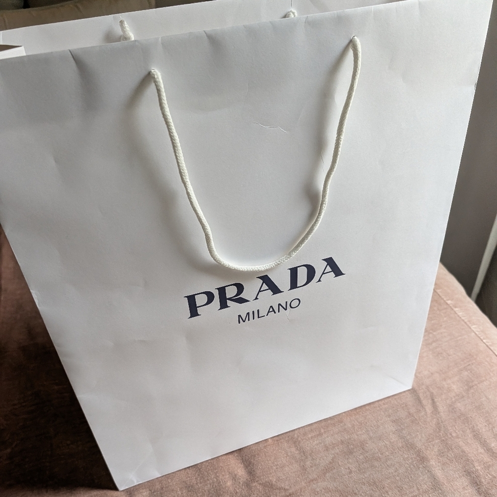 Prada White Paper Shopping Bag